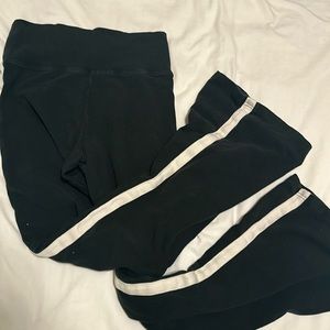 Brandy Melville forest green and white stripe Anastasia flare leggings